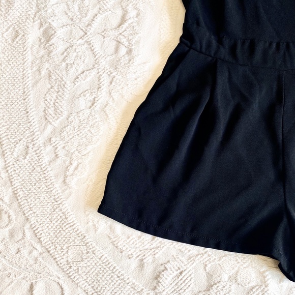 Like-New Black V-Neck Dressy Romper - Picture 5 of 8